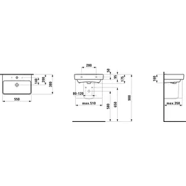 Laufen Pro S Compact Waschtisch 55 x 38 cm (8189580001041)