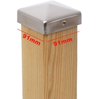 15 x PFOSTENKAPPE PYRAMIDE 91 x 91 MM EDELSTAHL