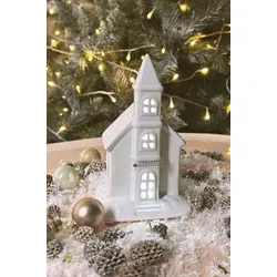 Kirche Novella 13,5cm LED cremeweiß Porzellan