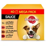 PEDIGREE Portionsbeutel Megapack mit 4 Varietäten in Sauce 40 x 100 g