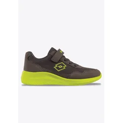 Sneaker LOTTO, Gr. 33, grau (grau, lime), Textil, Synthetik, sportlich, Schuhe, - in kinderfußgerechter Passform