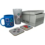 ABYstyle PlayStation Classic Tasse, 400 ml Glas und 2 Untersetzer, Sammlerstück-Geschenkbox