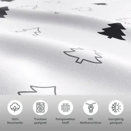 Andas Wendebettwäsche »JULIE« 2 tlg. Bettwäsche mit Tannenbäumen, Baumwolle, Winter, ab 135x200