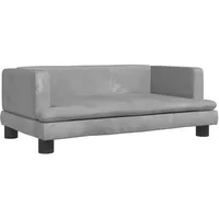 vidaXL Kindersofa Hellgrau 80x45x30 cm Samt