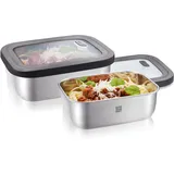 GEFU Frischhaltedosen Set schwarz 2-teilig 1,3 l + 2,6 l