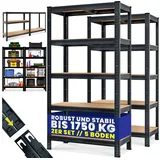 monzana Schwerlastregal Holz/MDF 180x90x40 cm schwarz