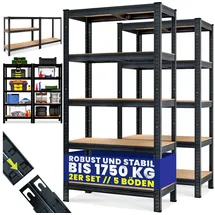 monzana Schwerlastregal Holz/MDF 180x90x40 cm schwarz