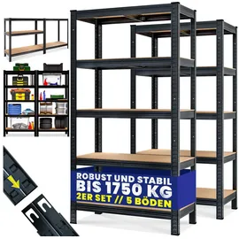 monzana Schwerlastregal Holz/MDF 180x90x40 cm schwarz
