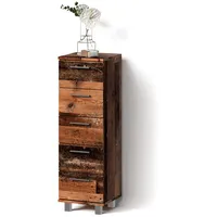 Livinity® Midischrank, Wildeiche, 5 Fächer, 5 Schubladen, Quadratisch, 30x95x30