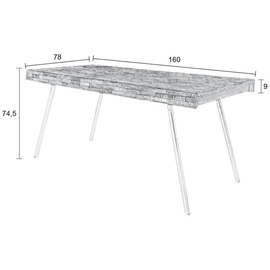 trendmöbel24 Suri 160 x 78 cm Platte recycled Teak