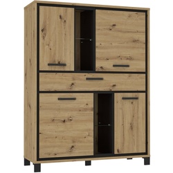 FORTE Highboard Farida Braun Eiche