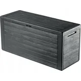 Kadax Gartenkiste, Aufbewahrungsbox aus Kunststoff, Gartentruhe für Aufbewahrung von Kissen, Kinderspielzeug und Sitzauflagen, Gartenbox für Garten und Terrasse (280L, Anthrazit)