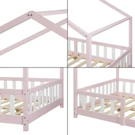 [en.casa] Kinderbett Treviolo 140 x 200 cm Kiefer rosa