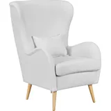 Guido Maria Kretschmer Home & Living Sessel "Salla auch in Fellimitat und Feincord, viele Bezugsarten, Ohrensessel", grau (hellgrau), H:118cm T:94cm, Samtcord (92% Polyester 8% Polyamid), Struktur (100% Polyester), Struktur Hahnentritt (100% Polyester), Struktur fein (100% Polyester),