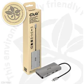 Club 3D Club3D Usb-8-In1-Hub Usb-C > 2Xhdmi/2Xusb/Usb-C/Rj45/Sd/Msd - Silber