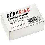 Büroring Briefklammern, 32 mm, 100 Stück in einer praktischen Schachtel.