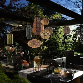 lumiz Lampion Solarlampe Tulip 20 Fiore Grey Blue graublau Ø 20 cm - Tyvek®