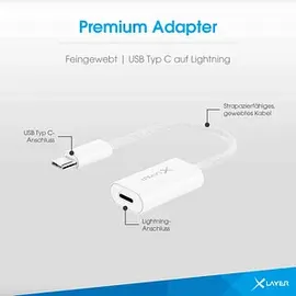 Xlayer USB-C auf Lightning Adapter 0,12 m Weiß