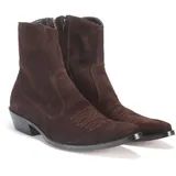 Makza Shoes Herrenstiefel Echtleder Cowboy Western (BRAUN, EU Schuhgrößensystem, Erwachsene, Numerisch, M, 39) - 39 EU