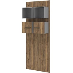 röhr 4 Paneel-Elemente Cube offen / mit Tür grau, 80x220.5x30 cm