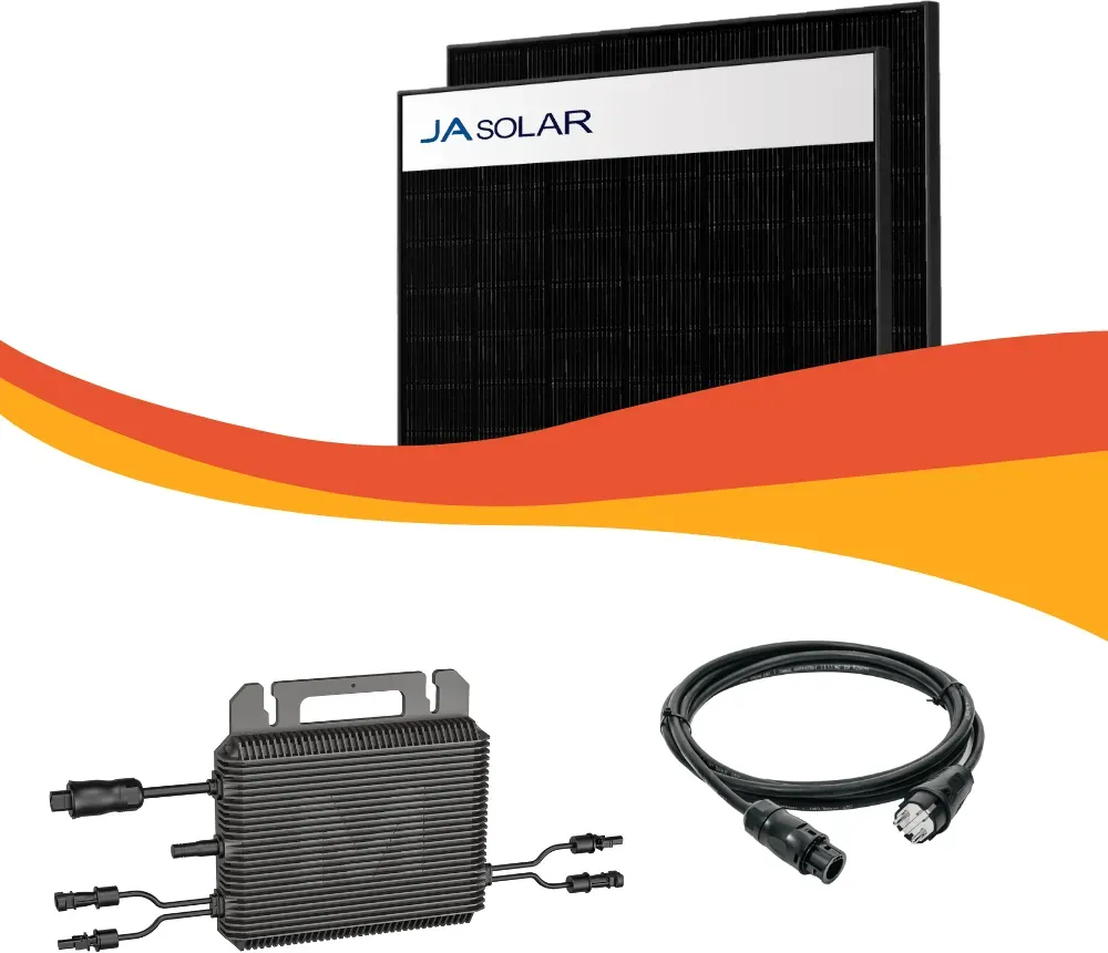 Balkonkraftwerk 860W – 2x JA Solar 430Wp-Solarmodule Full Black + Marstek-Wechselrichter 800W 0 % für Privatkunden