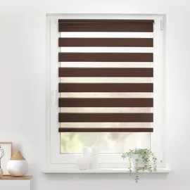 Lichtblick Duo Rollo / Doppelrollo Klemmfix 55 x 150 cm dunkelbraun