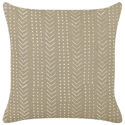 Dekokissen SENECIO Baumwolle 45 x 45 cm Geometrisches Muster Blockdruck Beige