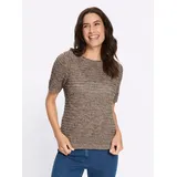 Inspirationen Baumwoll-Pullover taupe-schoko-gemustert 44