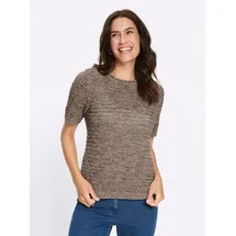 Inspirationen Baumwoll-Pullover taupe-schoko-gemustert 44