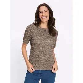 Inspirationen Baumwoll-Pullover taupe-schoko-gemustert 44