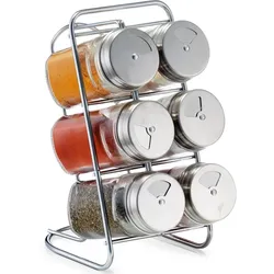 Gewürzständer ZELLER PRESENT, silber (silberfarben, transparent), Gewürzstreuer, zum individuellen Befüllen