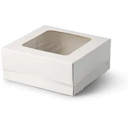 BIOZOYG 250 Stück Tortenboxen quadratisch 18x18x7,5 cm mit Sichtfenster aus Biokunststoff Kuchenschachtel, Gebäckbox mit umweltfreundlichem Material