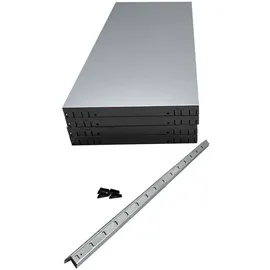 SCHULTE Regalwelt Steckregal Metall 180x80x40 cm silber 4 Fachböden