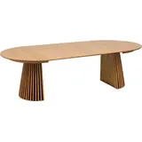 VCM Esstisch mit Auszug Osaka Ø 120/ 240 cm Holz Beige Natur