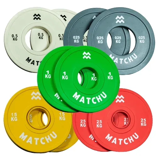 Matchu Sports Fractional plates set - 2x jedes Gewicht - Grau, beige, grün, gelb, rot
