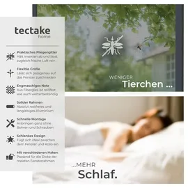 Tectake Fliegenschutzgitter mit Aluminiumrahmen 150 x 130 cm Grau