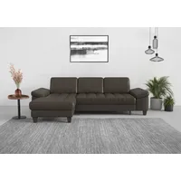 sit&more Ecksofa SIT & MORE "Westham L-Form", grau (anthrazit), B:275cm H:88cm T:172cm, 100% Polyester, Sofas, Ecksofa, Recamiere, mit oder ohne Bettfunktion, Bettkasten, Füße wengefarben