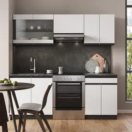 Vicco Küchenzeile R-Line 200 cm Weiß/Anthrazit