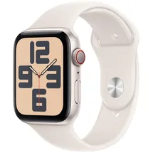 Apple Watch SE 2024 GPS + Cellular 44 mm Aluminiumgehäuse Polarstern, Sportarmband Polarstern M/L