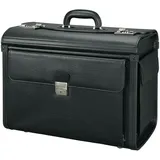 Alassio 45047 - Pilotenkoffer VICENZA, aus strapazierfähigem Lederimitat, ca. 46 x 35 x 21,5 cm, schwarz