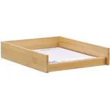 Relaxdays Dokumentenablage Holz, DIN A4 Papierfach, Büro, Schreibtisch, flach, Briefablage Bambus, BxT: 25x33 cm, Natur