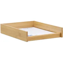Relaxdays Dokumentenablage Holz, DIN A4 Papierfach, Büro, Schreibtisch, flach, Briefablage Bambus, BxT: 25x33 cm, Natur