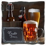 Wallario Dekokissen Biervarianten - Pils im Glas Flaschenbier Schild Craft Beer, handgenäht schwarz 40 cm x 40 cm