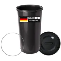 TOPANBIETER 999 60 Liter Mülleimer Sack-Ständer Gelber Sack Eimer Müllsackständer mit schwarzem Deckel - Ring