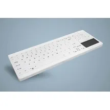 Cherry Active Key desinfizierbare Tastatur mit Nummernfeld und Touchpad, vollversiegelt, weiß, USB, DE (AK-C7412F-GUS-W/GE)