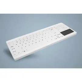 Cherry Active Key desinfizierbare Tastatur mit Nummernfeld und Touchpad, vollversiegelt, weiß, USB, DE (AK-C7412F-GUS-W/GE)