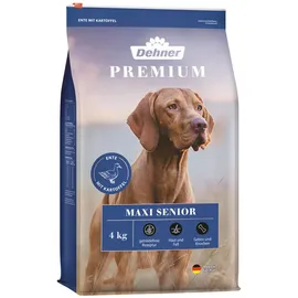 Dehner Premium Hundefutter Maxi Senior, Trockenfutter getreidefrei, für ältere Hunde großer Rassen, Ente / Lamm / Kartoffel, 4 kg