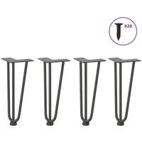 VidaXL Haarnadelbeine für Couchtisch 4 Stk. Anthrazit 30 cm
