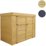 2er-Fahrradgarage HWC-H63, Fahrradbox Geräteschuppen Gerätehaus, abschließbar 150x204x100cm ~ braun
