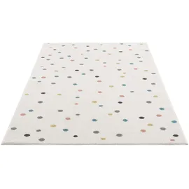 Carpet City "Anime9396", beige Creme mit bunten Pastell-Pünktchen, moderner Kinderteppich weich & gemütlich